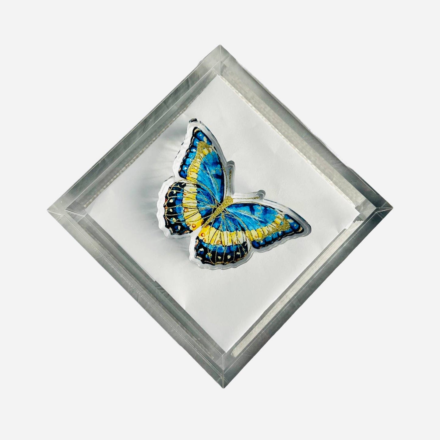 Acrylic Napkin Weight, Butterfly Blues