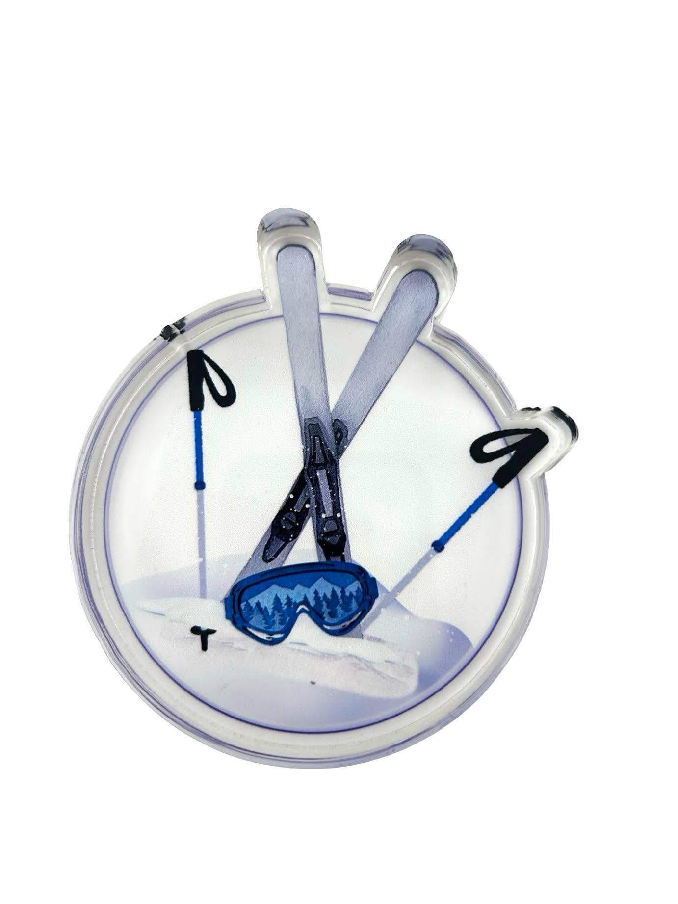 Acrylic Napkin Weight, Ski