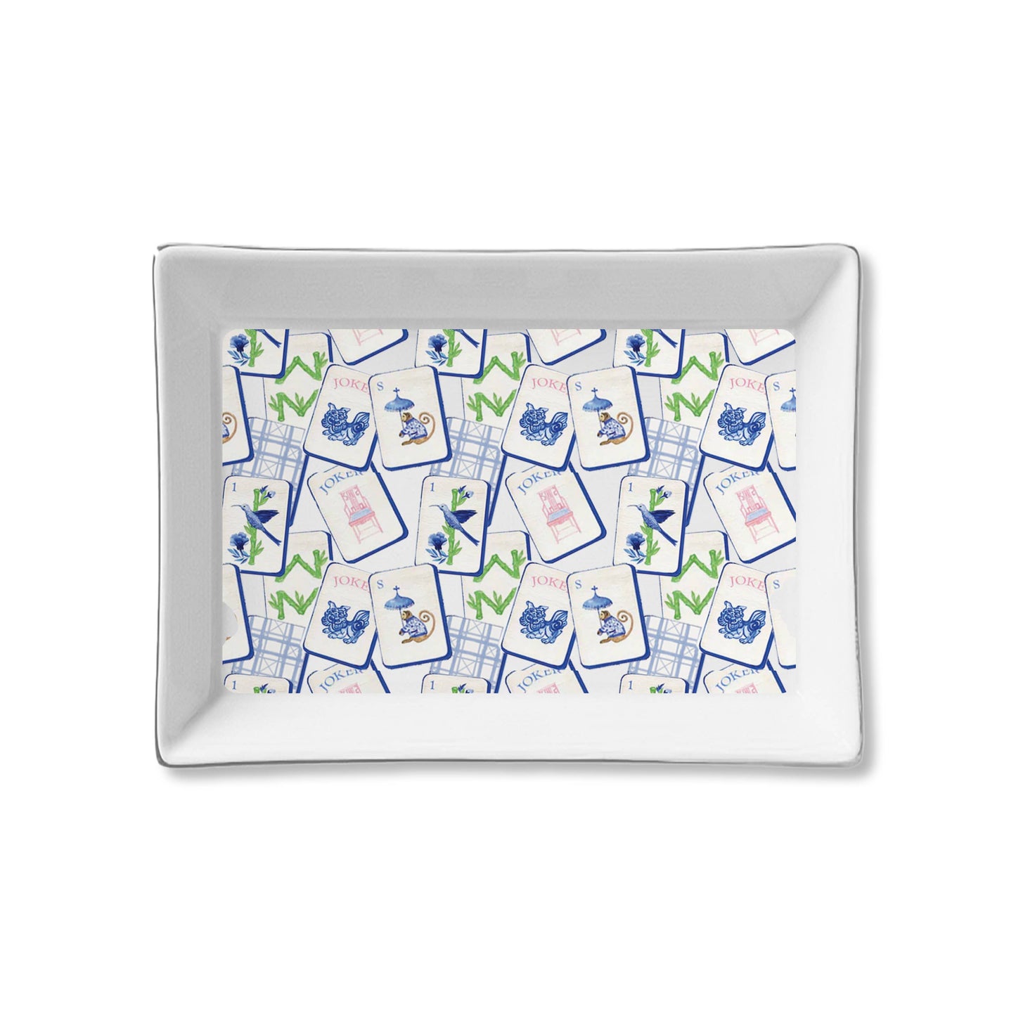 Ceramic Tray - Blue Mahjong