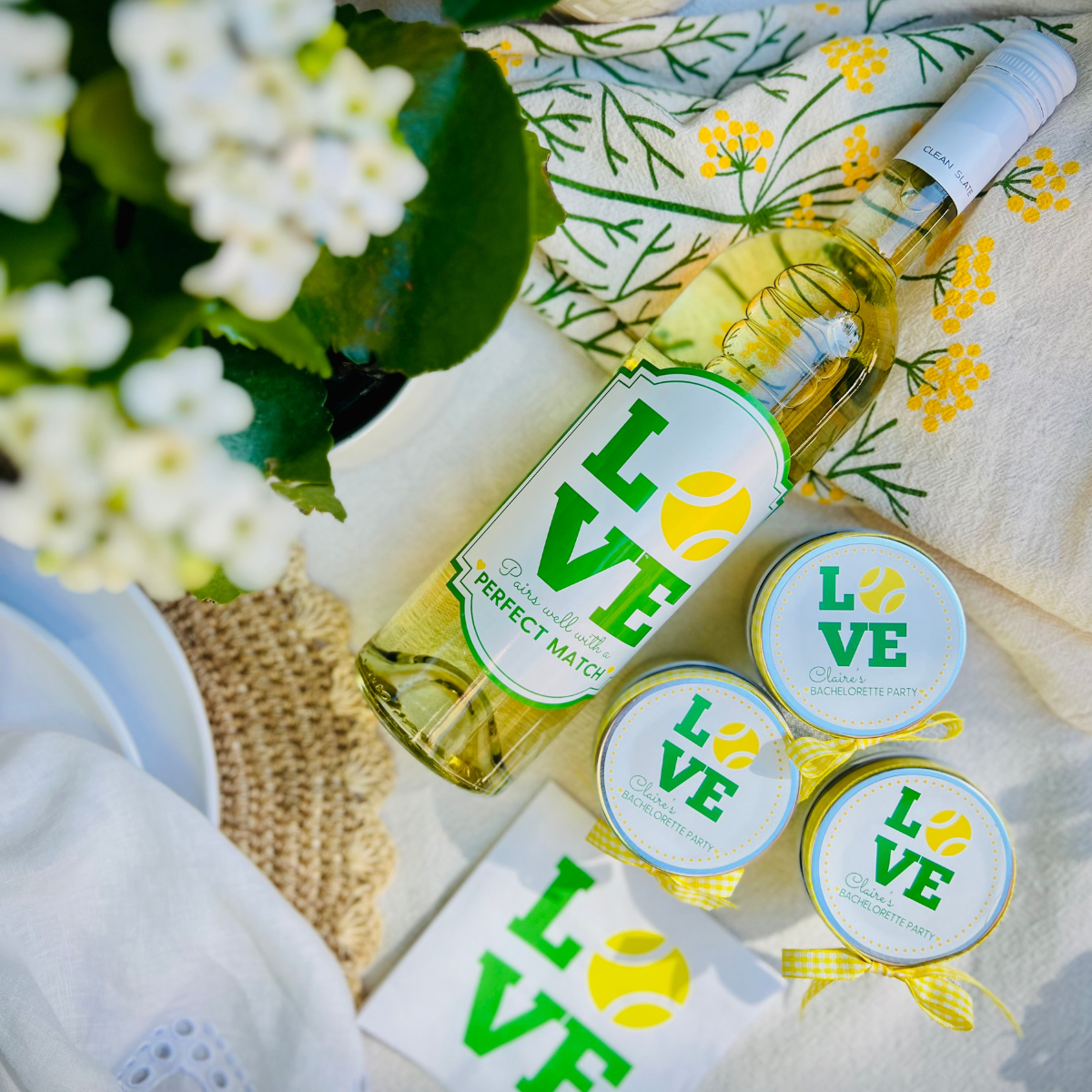 Tennis Love Green Cocktail Paper Napkins