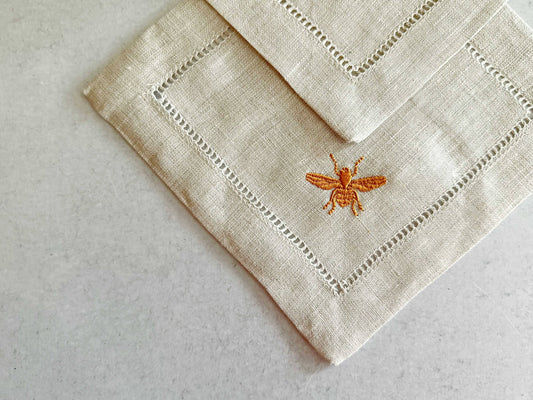 Bee Linen Coasters