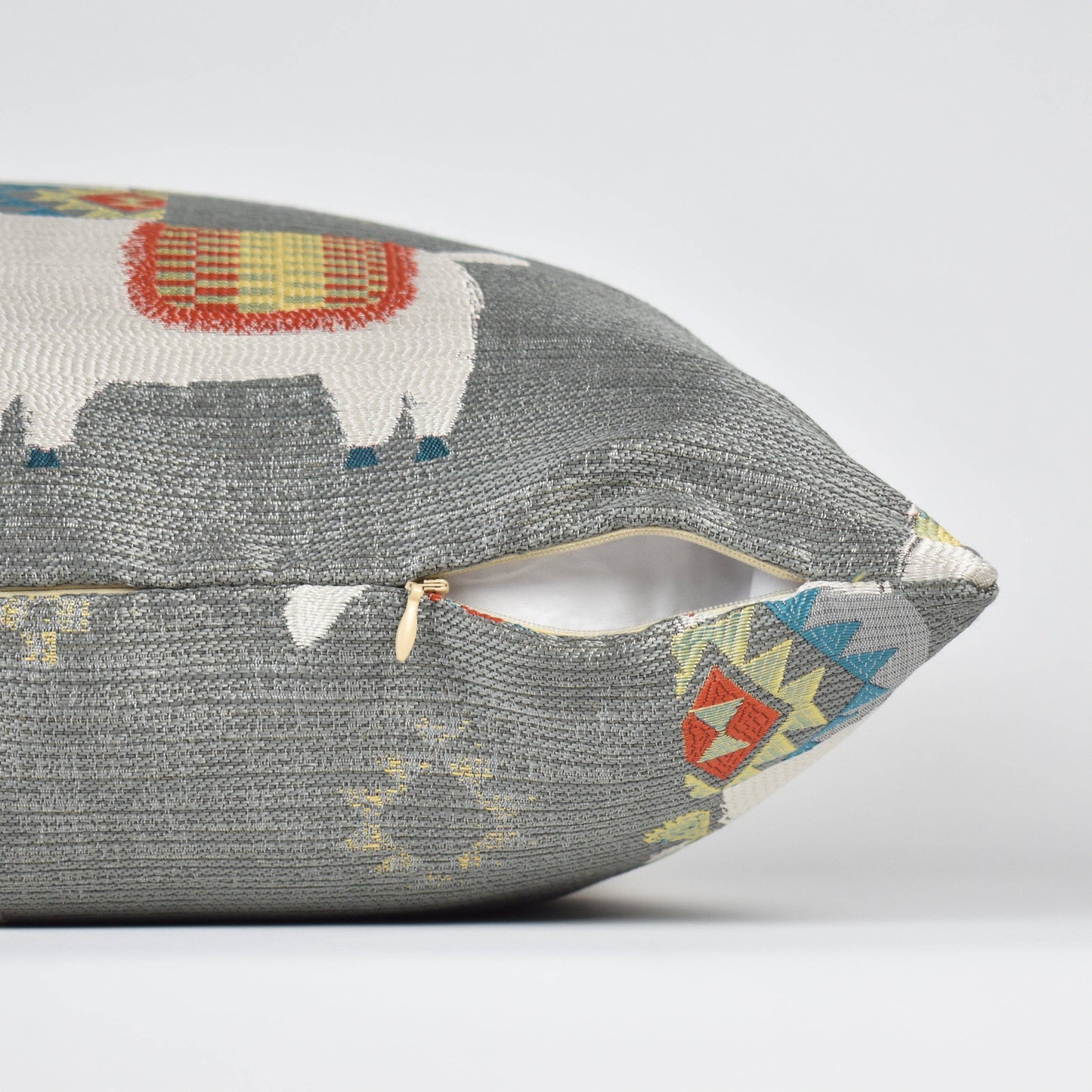 Llama Drama Throw Pillow: Slate / 20" x 20"