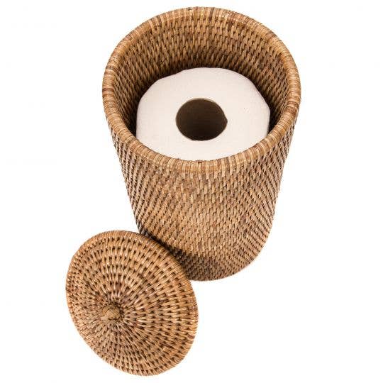 Artifacts Rattan™ Double Toilet Roll Holder: Tudor Black