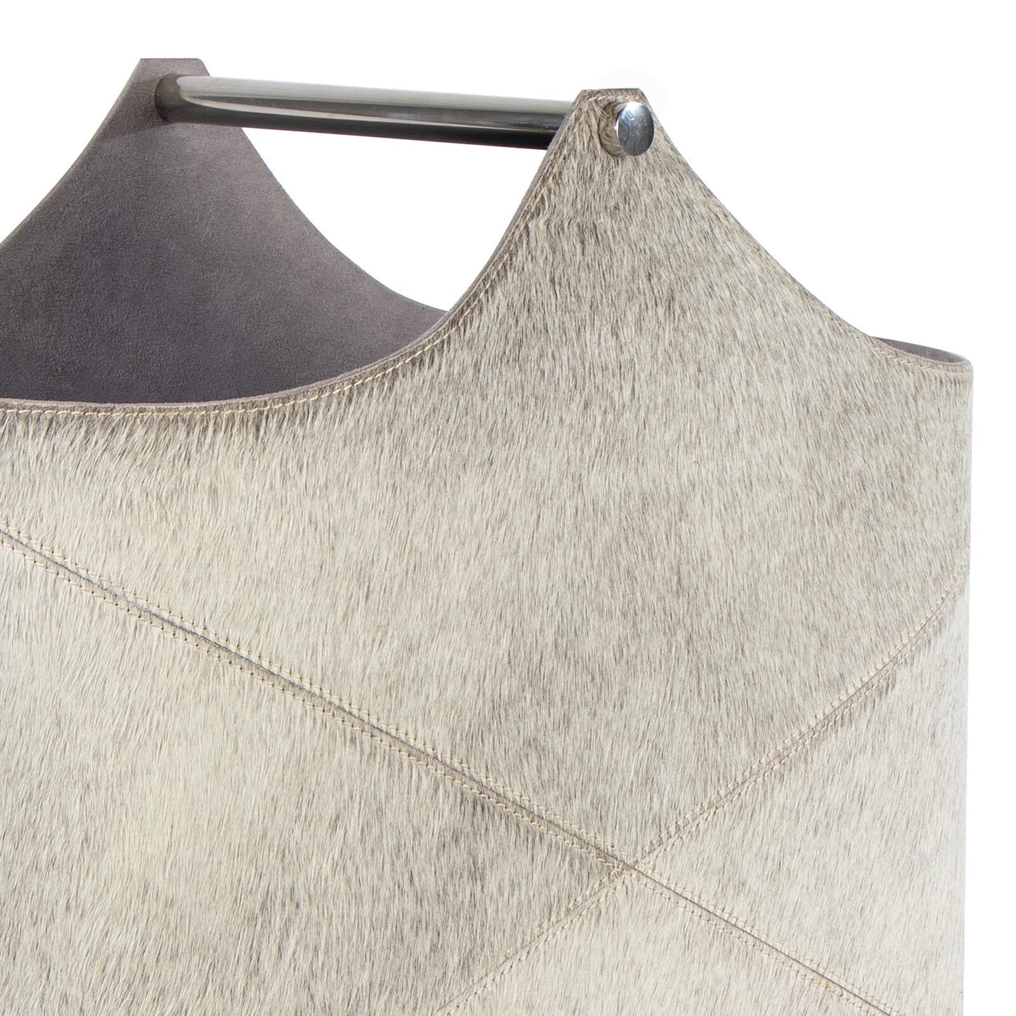 Andres Hair on Hide Basket - Grey