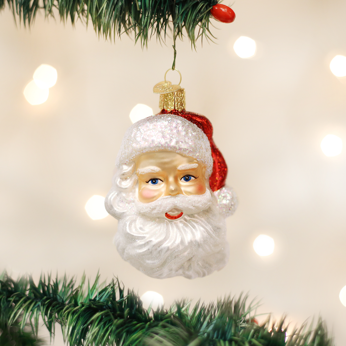 Mid-Century Santa Head Ornament
