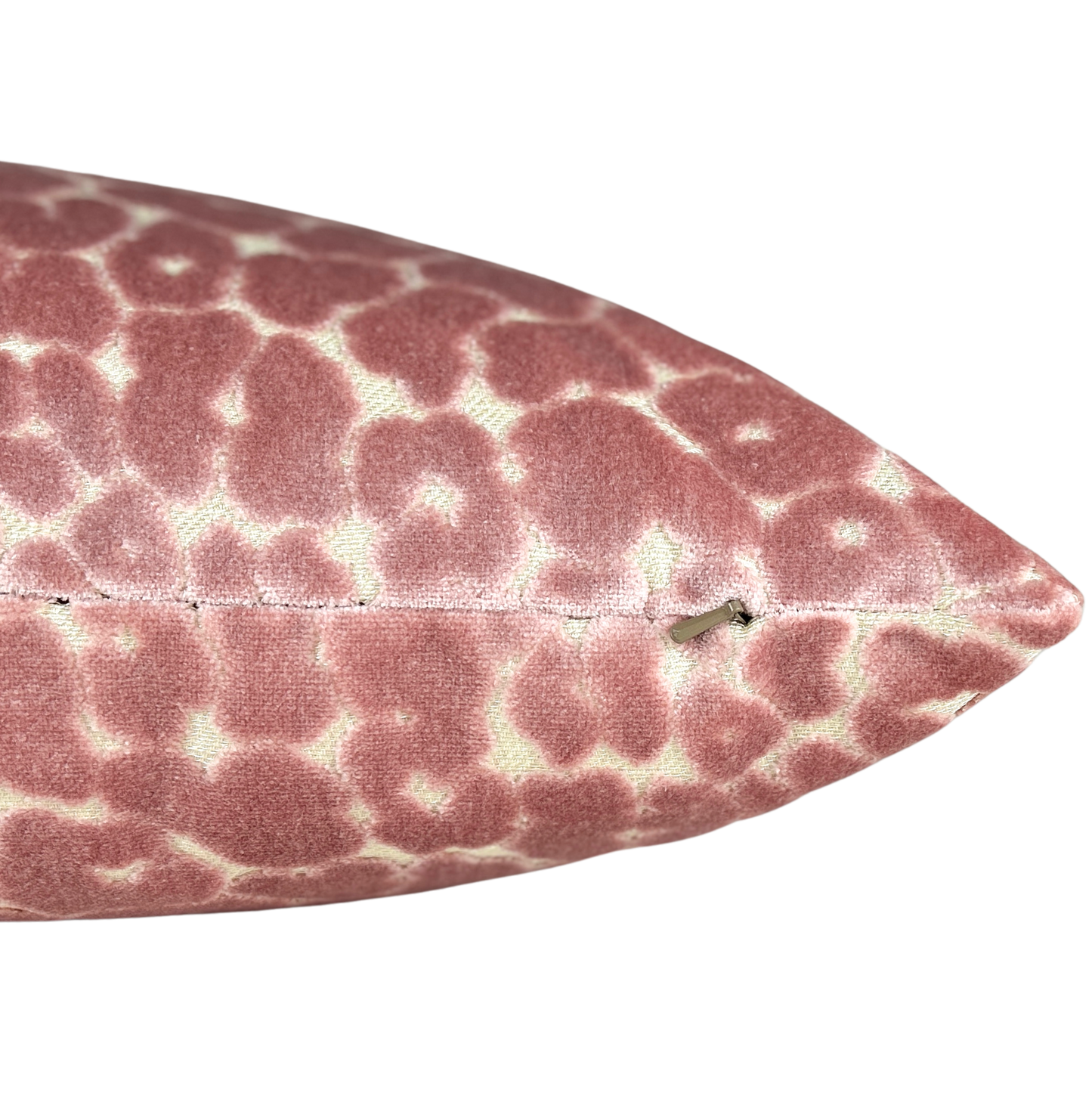 Madison Blush Leopard Velvet Lumbar Pillow: Blush / 14x20"