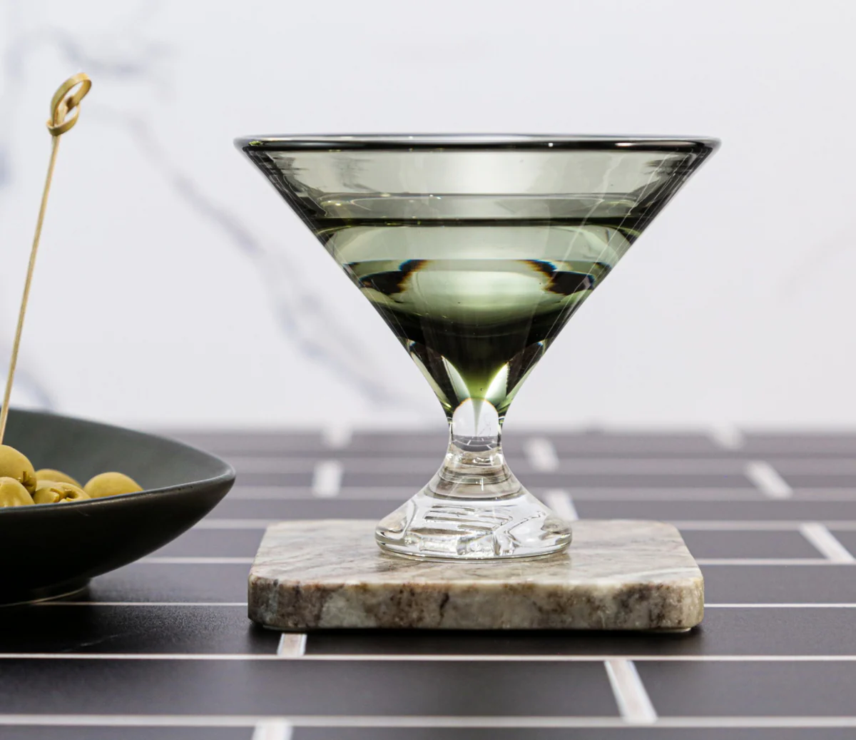 Footed Martini Glass - Smoke