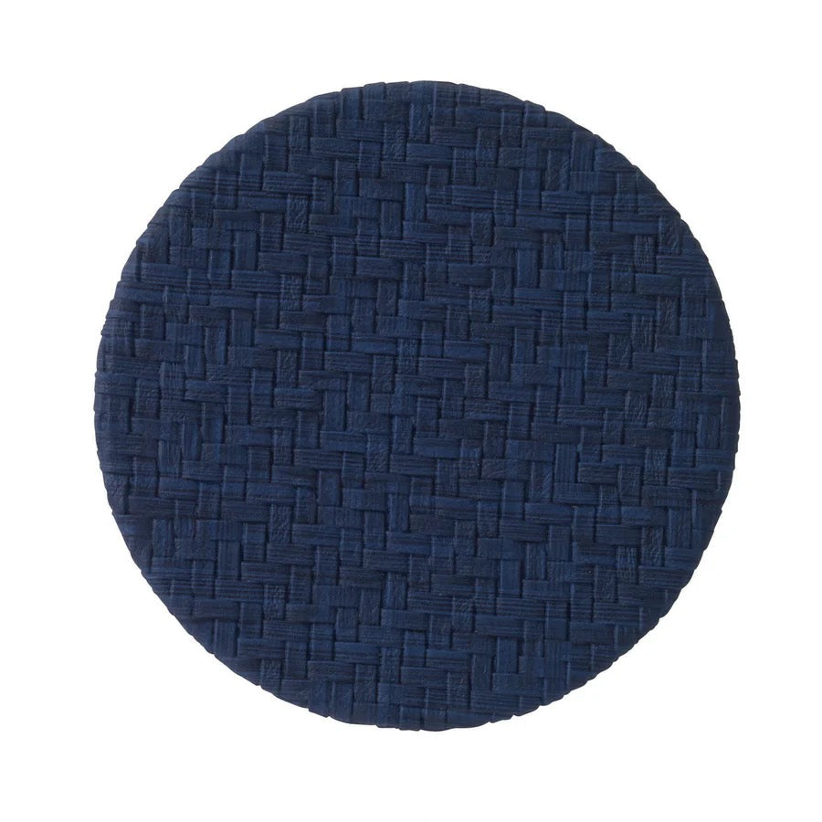 Wicker Navy Coaster, set of 4