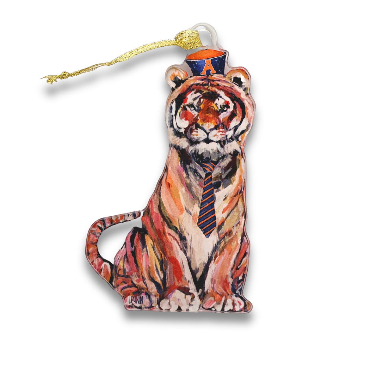 Auburn Tiger in Navy Game Day Acrylic Ornament