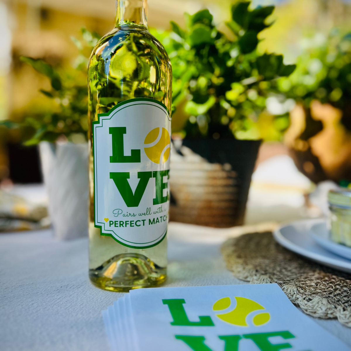 Tennis Love Green Cocktail Paper Napkins