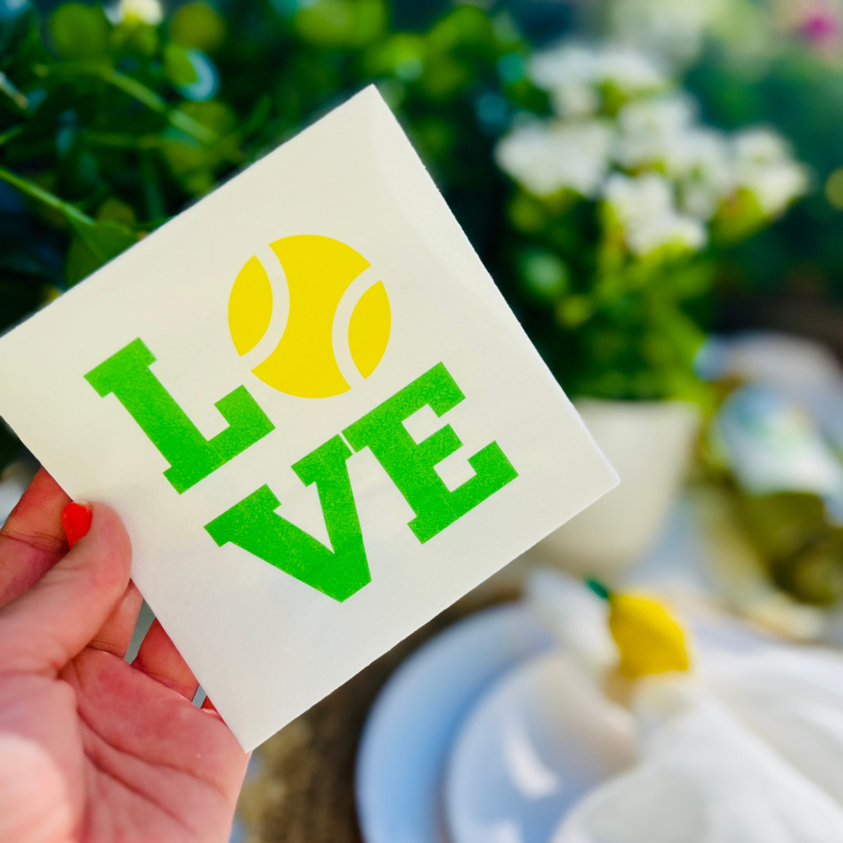 Tennis Love Green Cocktail Paper Napkins