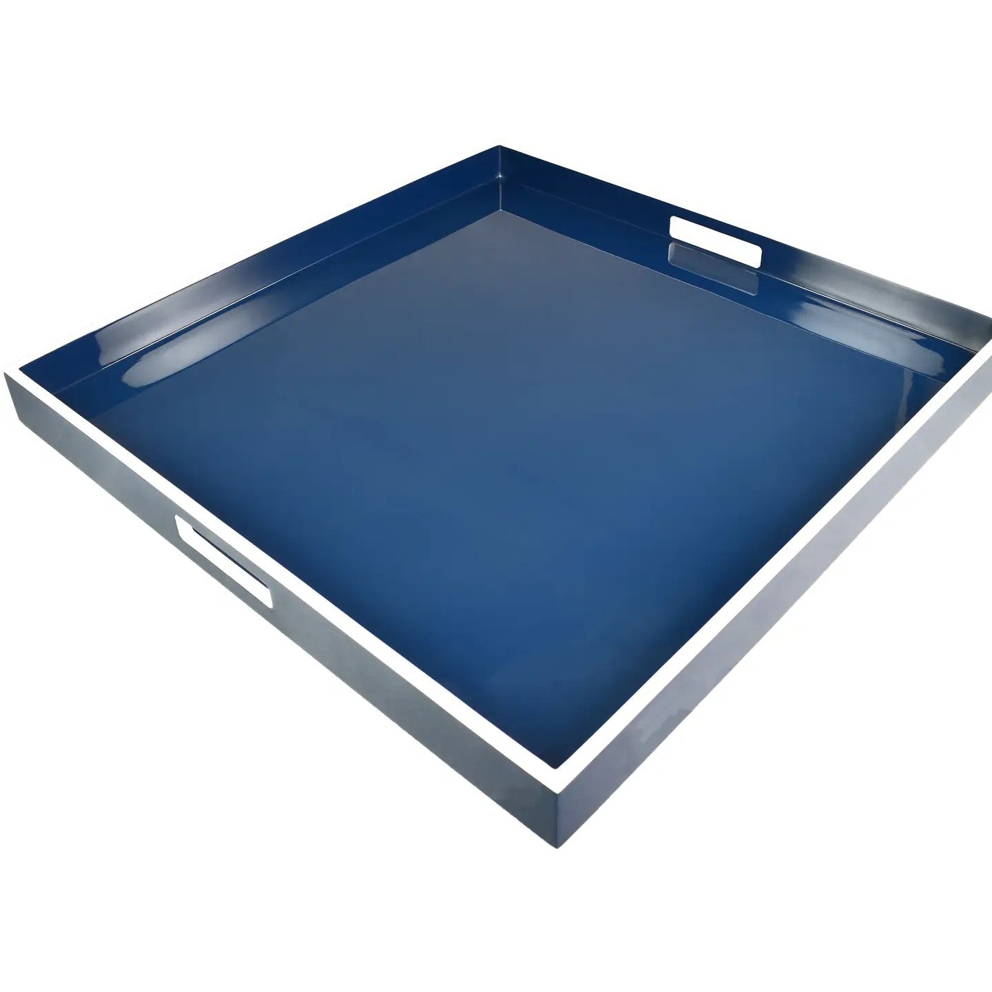 Navy Blue and White Large Serving Tray
