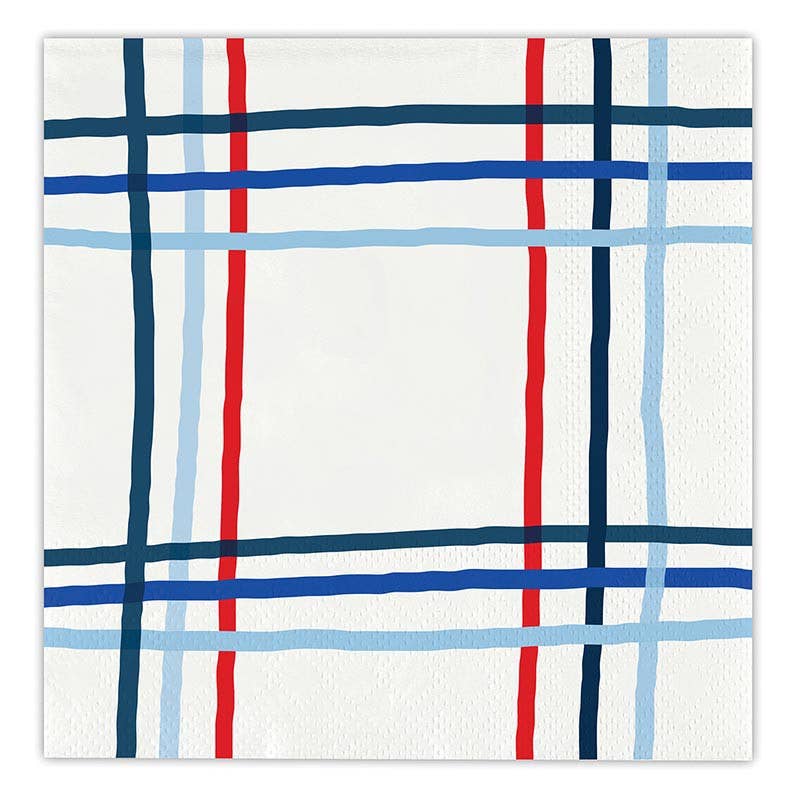 Beverage Napkins - 4th of July Plaid - 20ct: Paper / 5" sq
