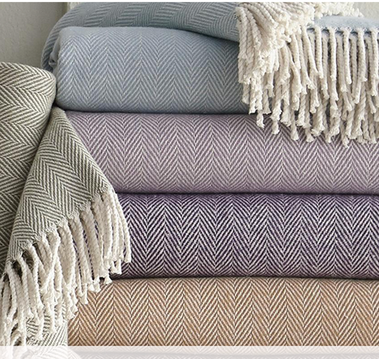Celine Throw - White/Sea