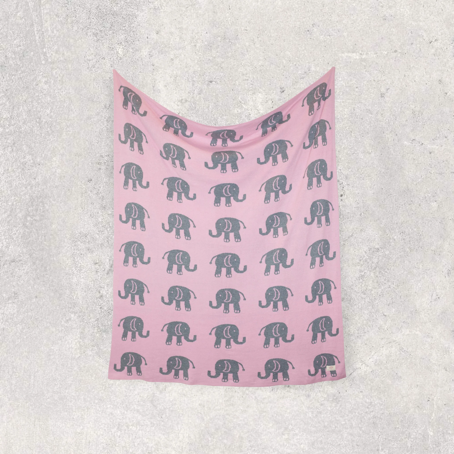 Pink/Grey Elephant Love Baby Blanket Set