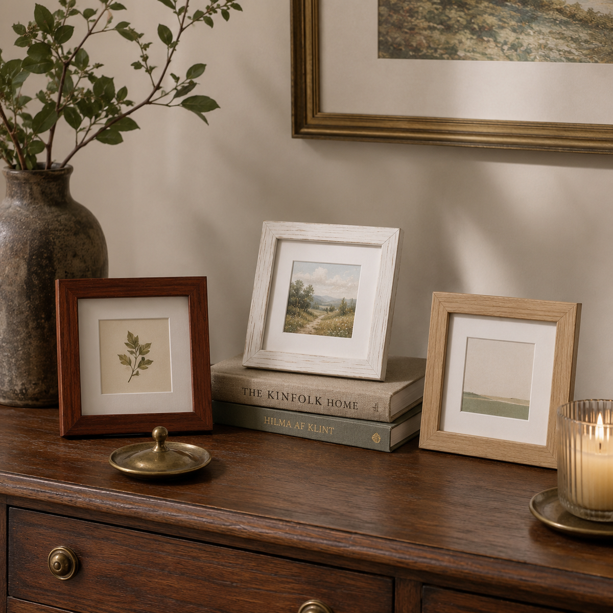 4 x 4" Square MDF Mini Picture Frame: Black / 4x4" (10x10cm) — with a mat
