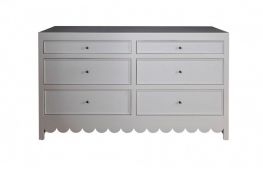 Katherine Chest - Oxford White Lacquer with White Linen Draw Fronts
