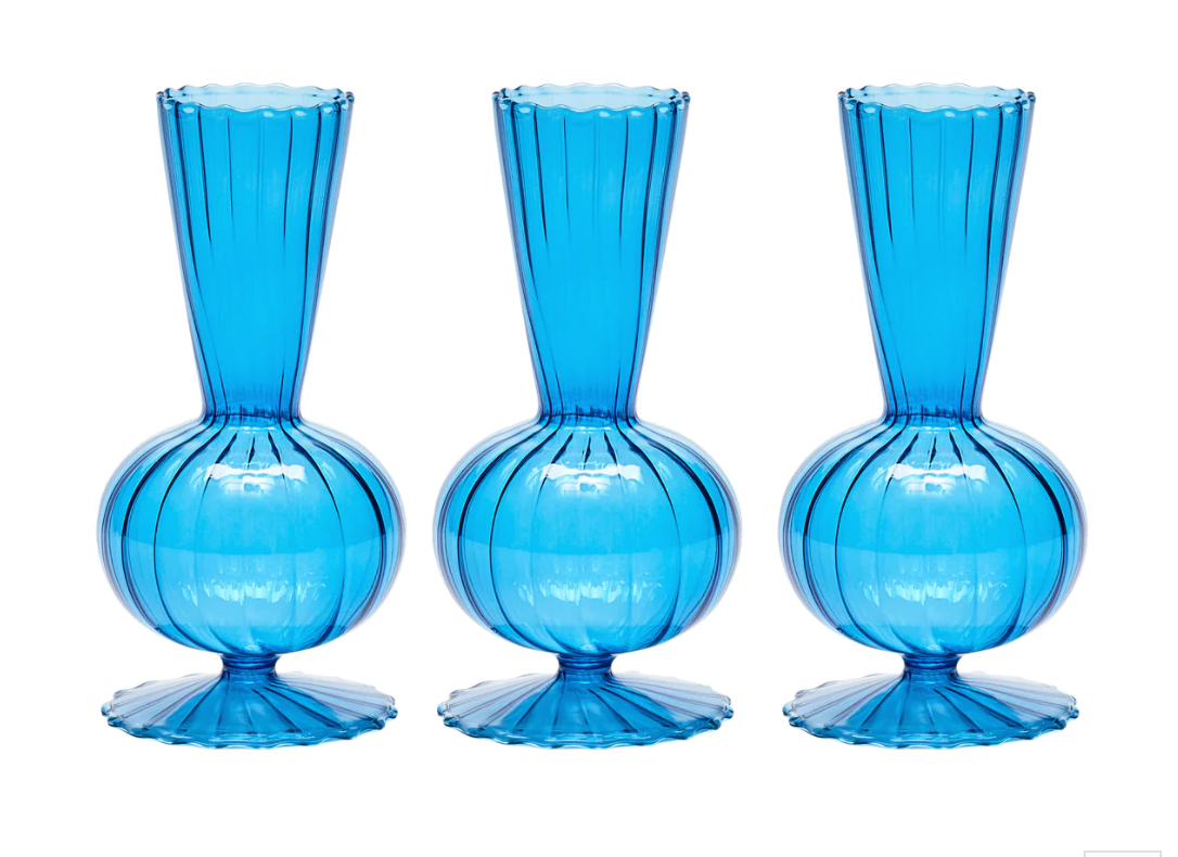 Tess Bud Vase in Blue, Set of 3 in a Box