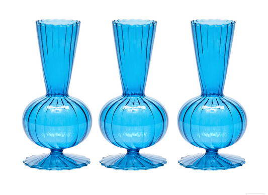 Tess Bud Vase in Blue, Set of 3 in a Box
