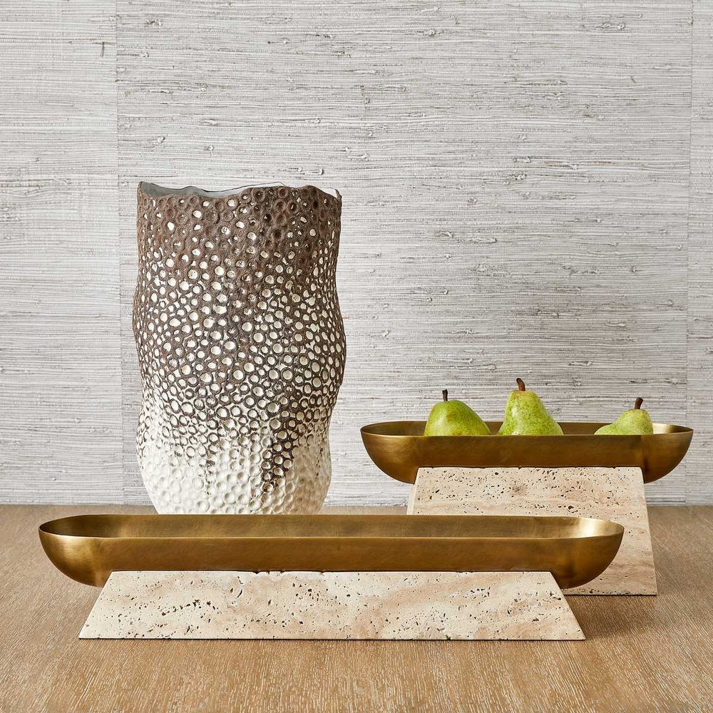 Raised Travertine Bowl