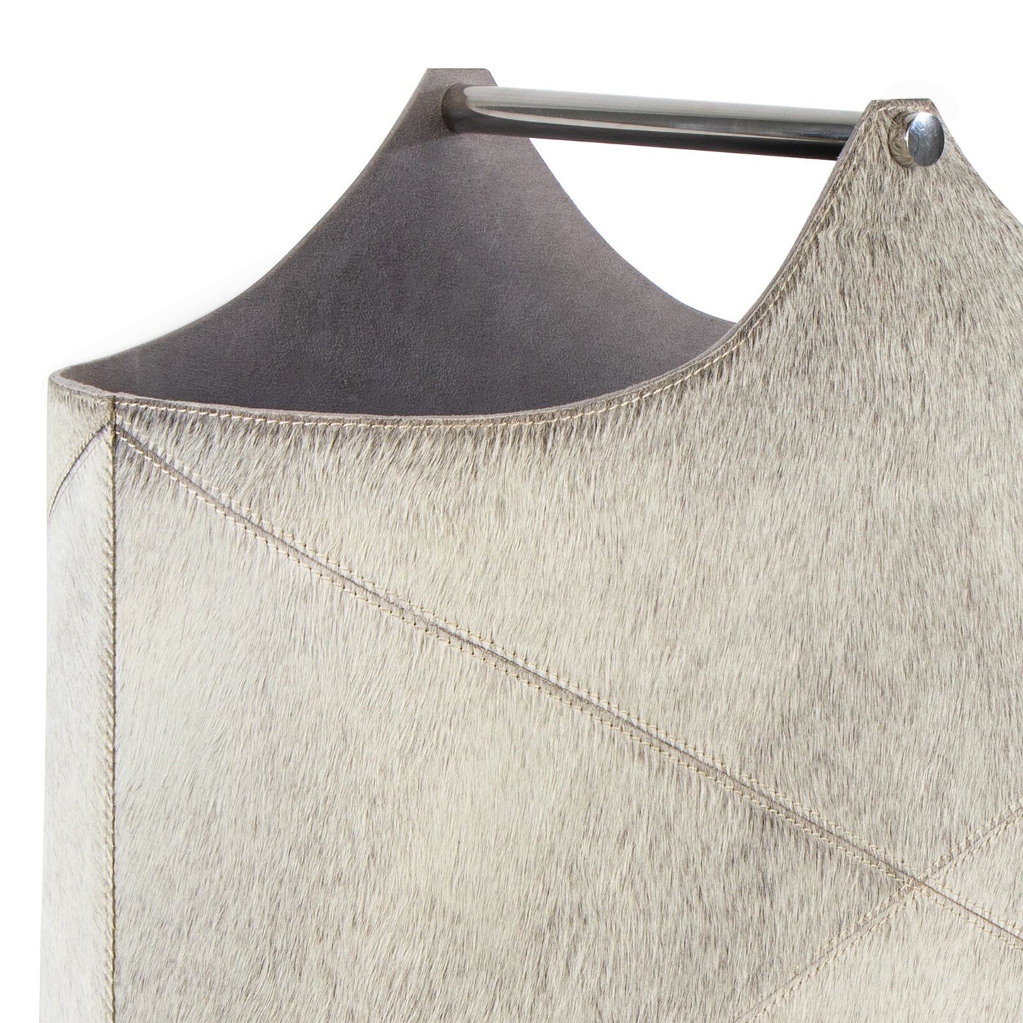 Andres Hair on Hide Basket - Grey