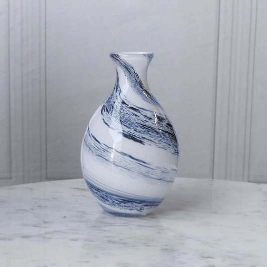Blue/White Alabaster Tall Vase