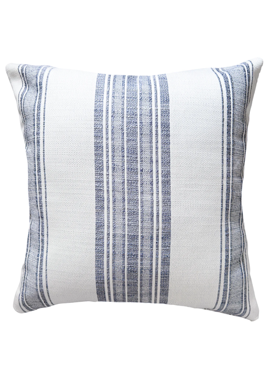 Beach Club White Stripe Indoor Outdoor Pillow 20x20