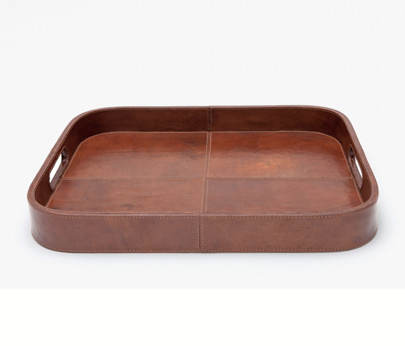 Bristol Tobacco Leather Rectangular Tray
