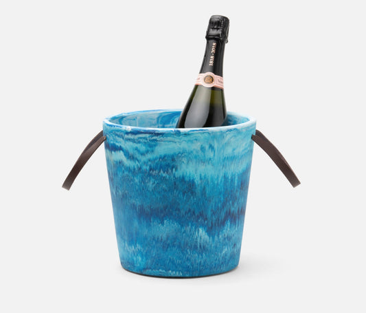 Wesley Blue Swirled Resin Champagne Bucket