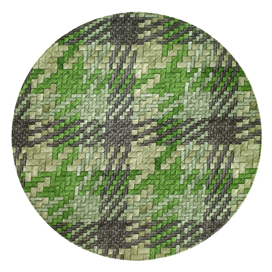 Nantucket Green/Gray Round Coasters S/4