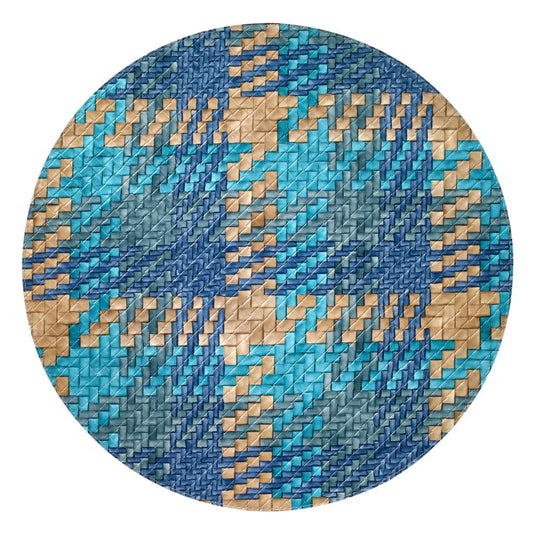 Nantucket Blue/Turquoise Round Coasters S/4