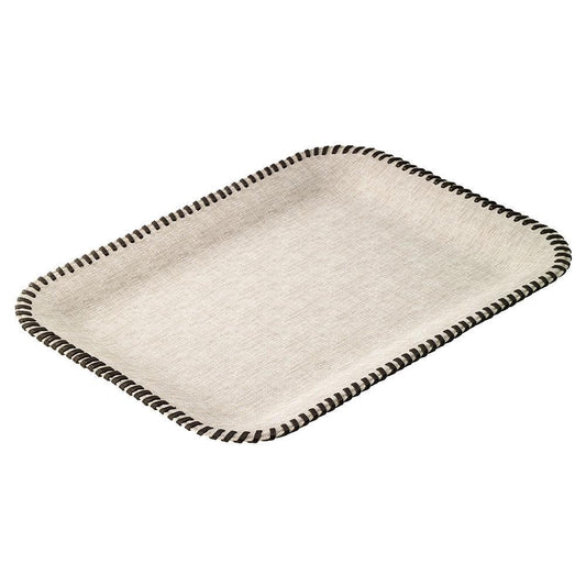 Whipstitch Rectangle Tray - Beige