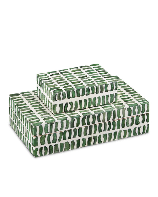 Emerald Boxes, set of 2