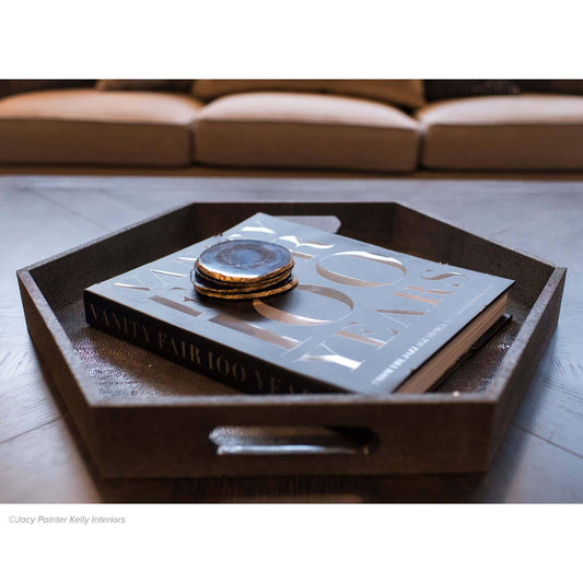 Shagreen Hex Tray / Charcoal