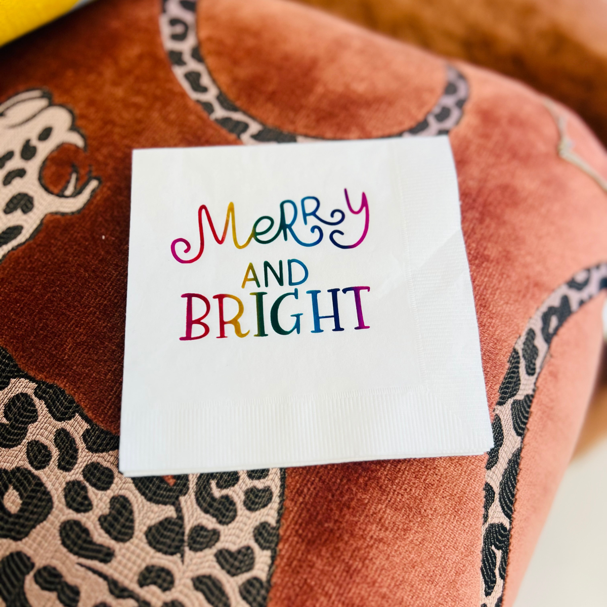 Merry & Bright Christmas Cocktail Paper Napkins