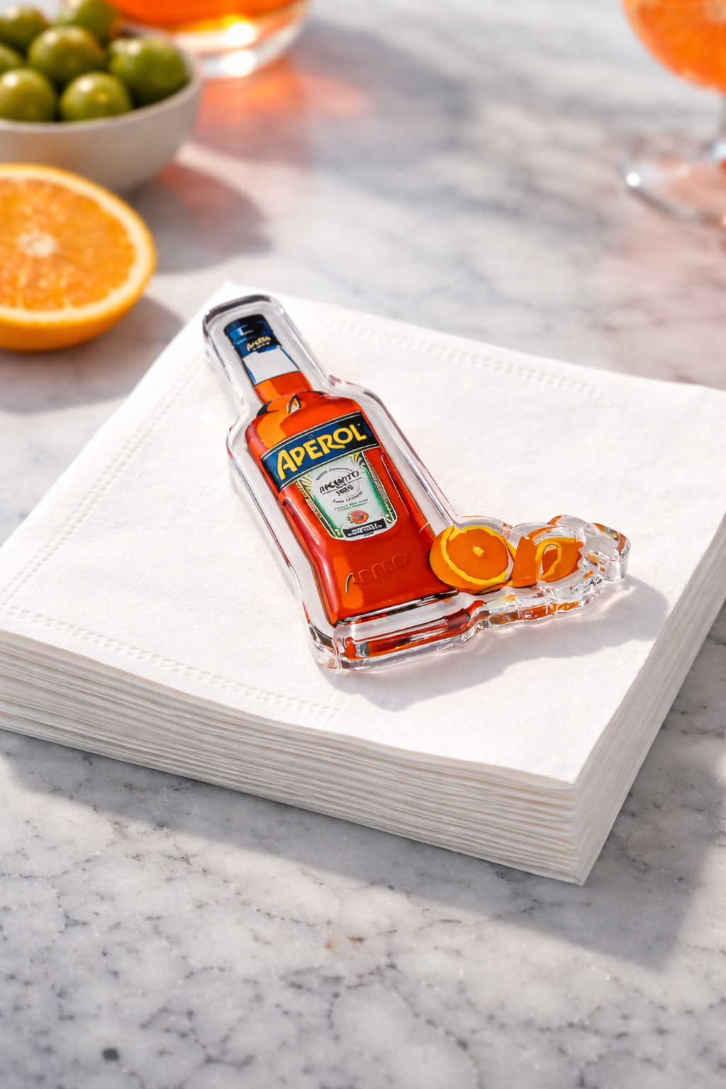 Acrylic Napkin Weight, Spritz Cocktail