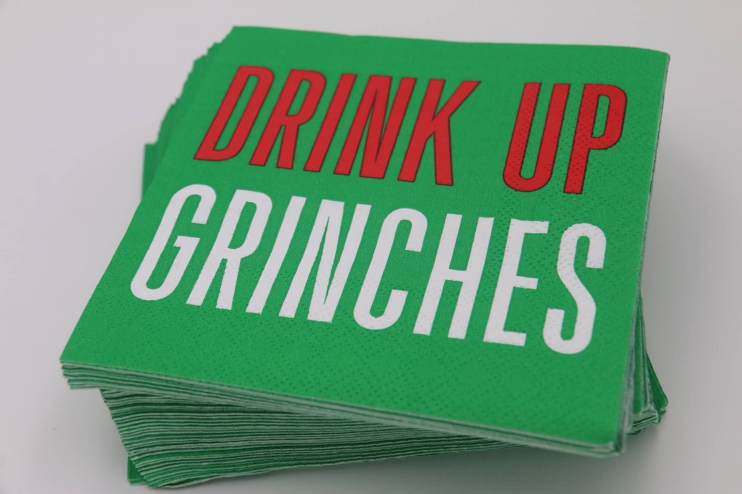 Funny Christmas Cocktail Napkins | Drink Up Grinches - 20ct: Default Title