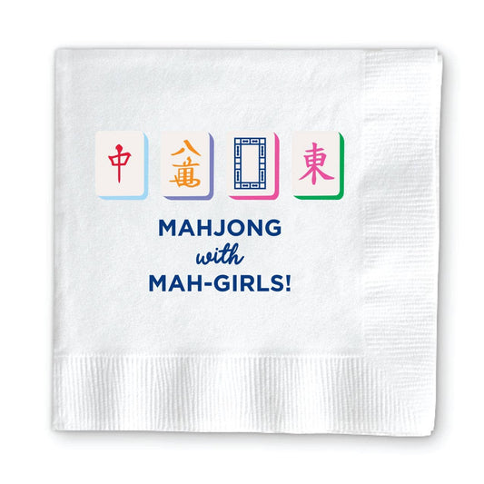 MAHJONG COCKTAIL NAPKINS: MAH-GIRLS