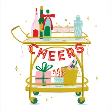 Holiday Cocktail Napkins - Cheers Holiday Bar Cart