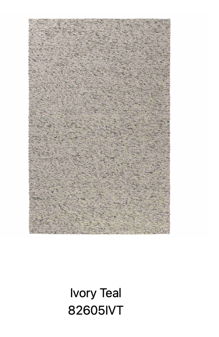 Dome Rug Sample, Ivory/Teal