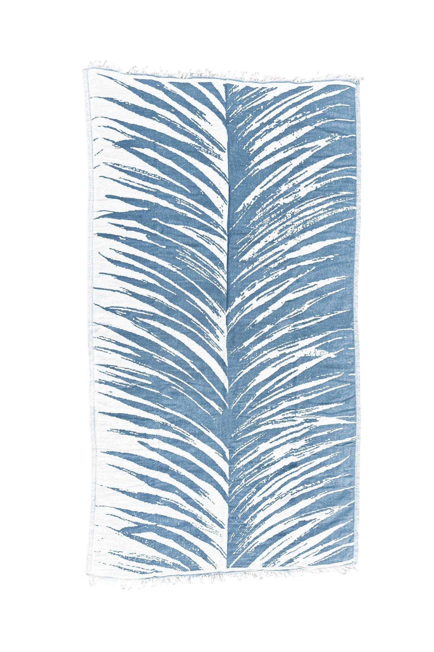Tropical Turkish Cotton Beach Towel, Peacock Blue