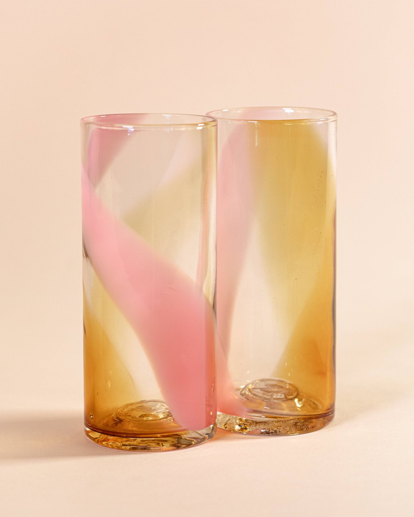 High Ball Glasses: Pistachio (Green + White)
