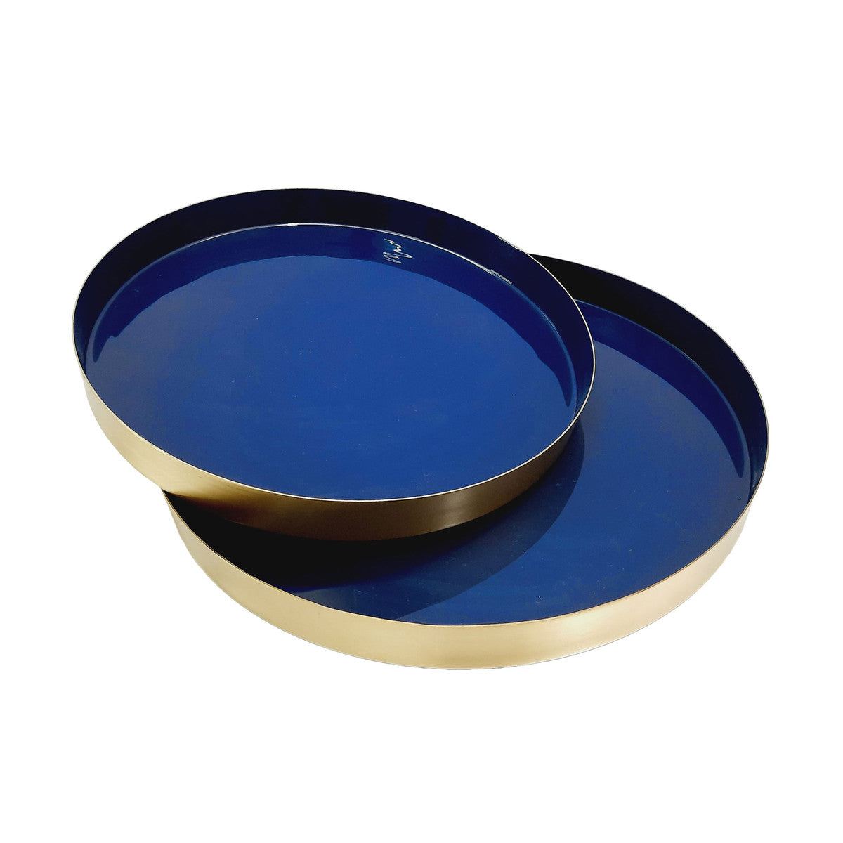 Blue/Gold Double Tray - Round