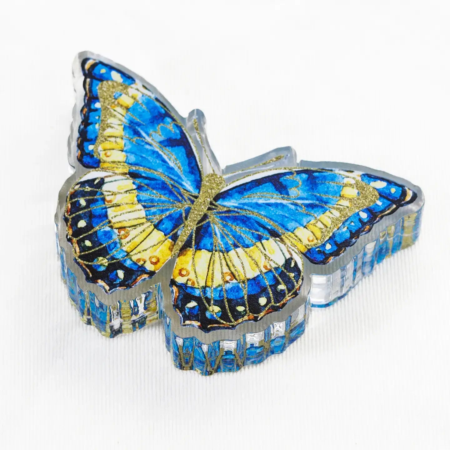 Acrylic Napkin Weight, Butterfly Blues