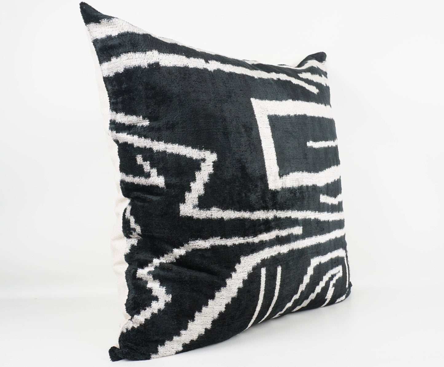 Black Ikat Pillow, 24"x24"