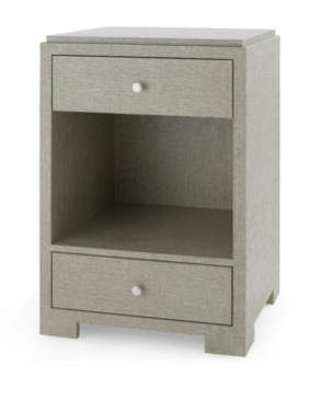 Fedor 2 Drawer Side Table - Moss Gray Tweed