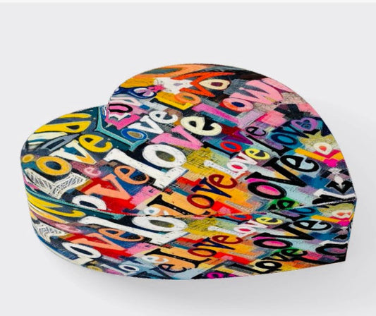 Love Collage III Heart Paperweight   