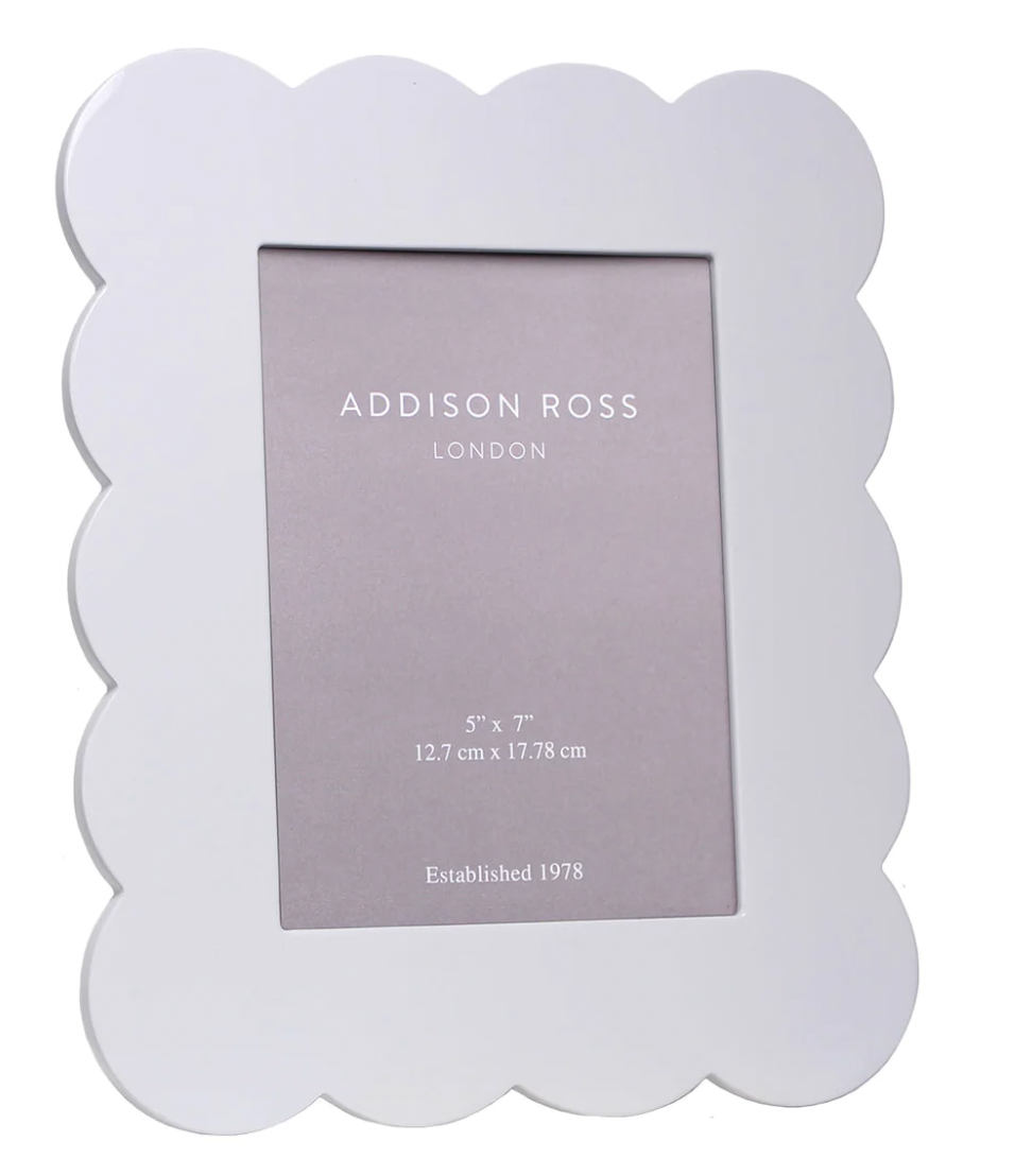 White Scalloped Lacquered Frame