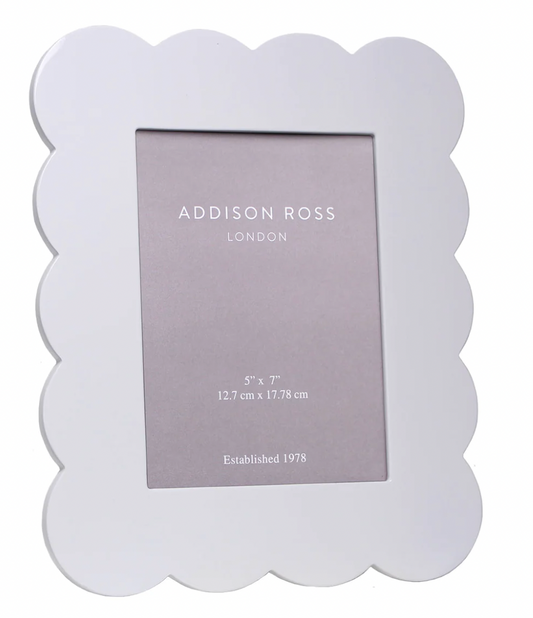White Scalloped Lacquered Frame