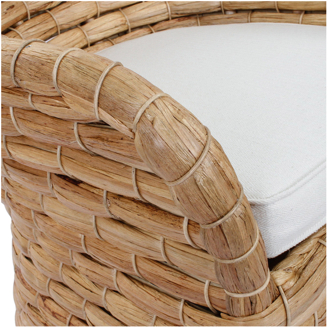 Atherton Wide Weave Water Hyacinth Dining Chair - Thumbnail 3